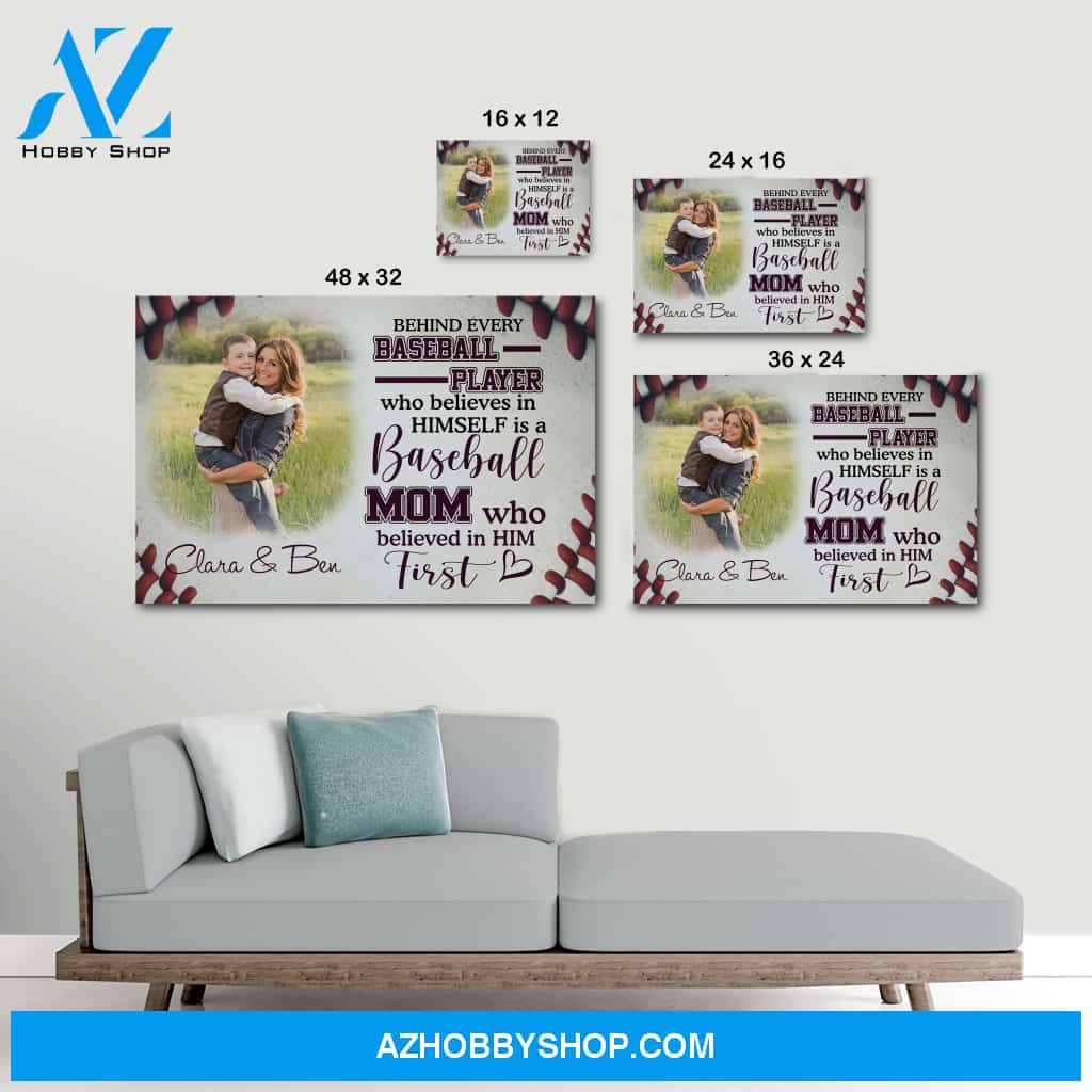 Baseball always believe in her son - Personalized Canvas