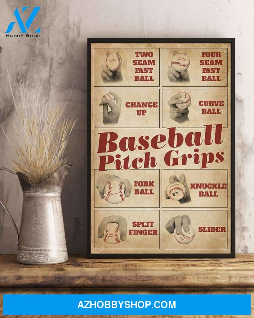 Baseball Pitch Grips Two Seam East Ball Four Seam Canvas And Poster, Wall Decor Visual Art