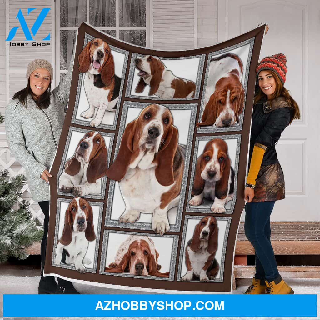 Basset Hound Temporary Home Fleece Blanket