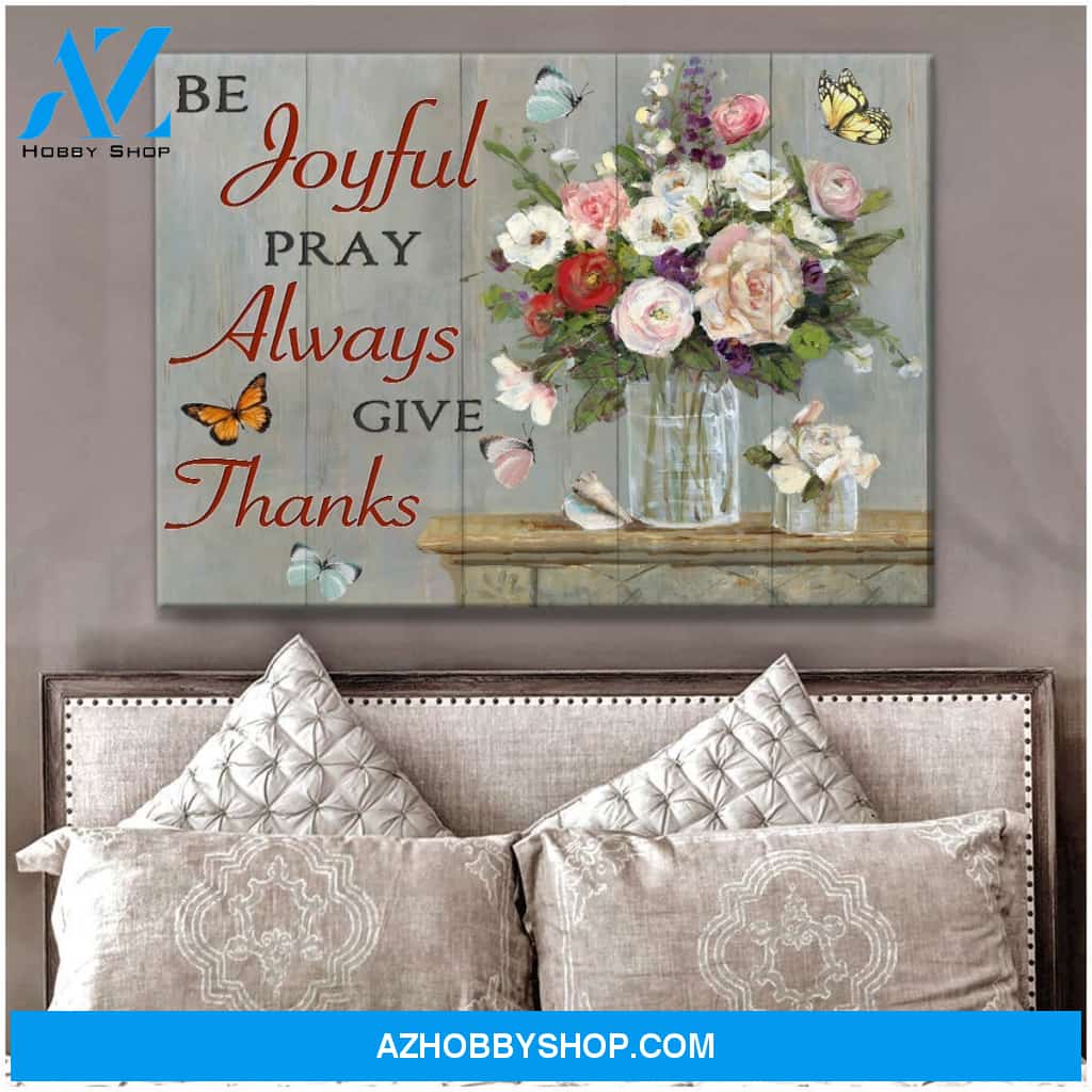 Be Joyful Butterfly Canvas Wall Art, Wall Decor Visual Art