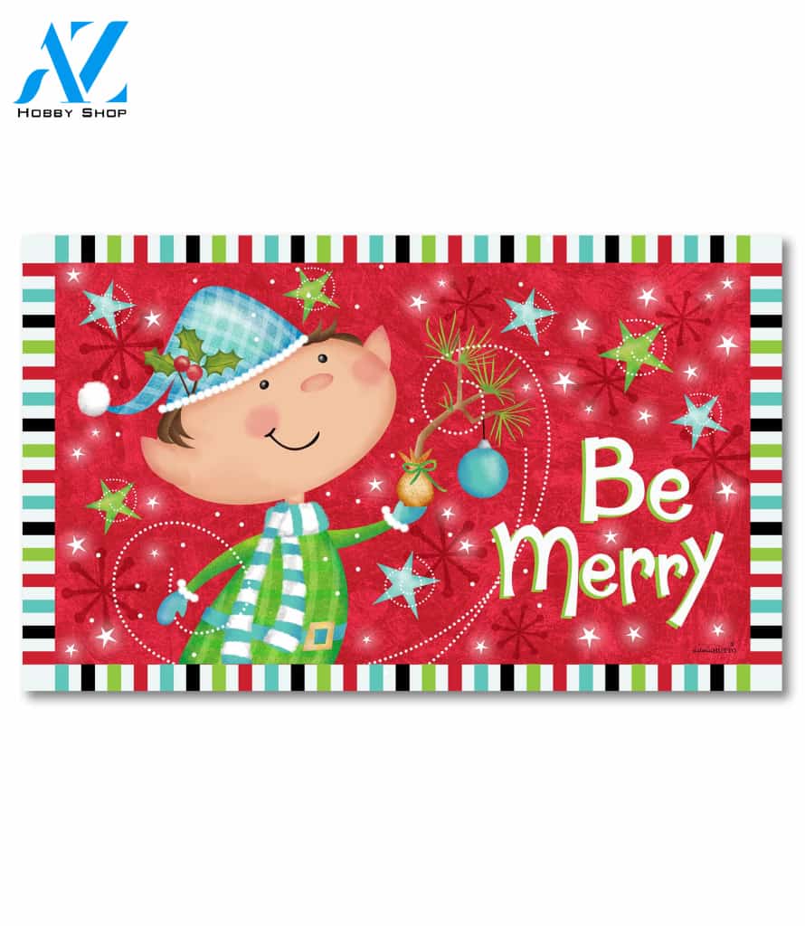 Be Merry Christmas Elf Doormat - 18" x 30"