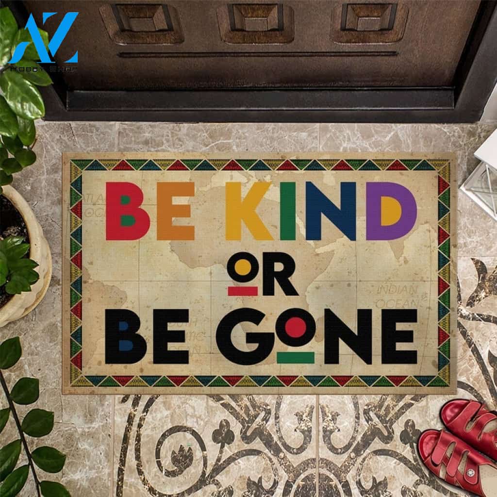 Be Nice Or Be Gone Kindness Welcome Indoor And Outdoor Doormat Gift For Friend Family Decor Warm House Gift Welcome Mat