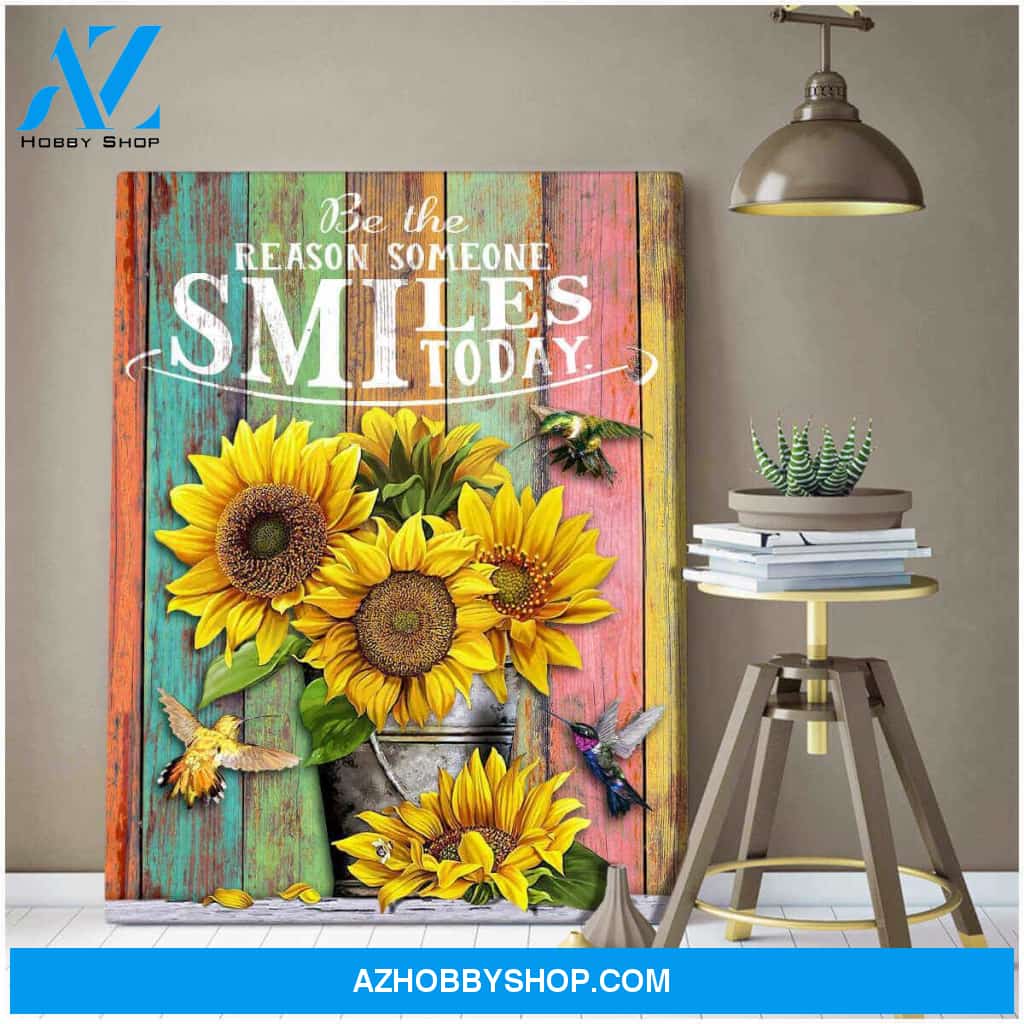 Be The Reason Someone Smile Today Hummingbird Canvas Wall Art, Wall Decor Visual Art
