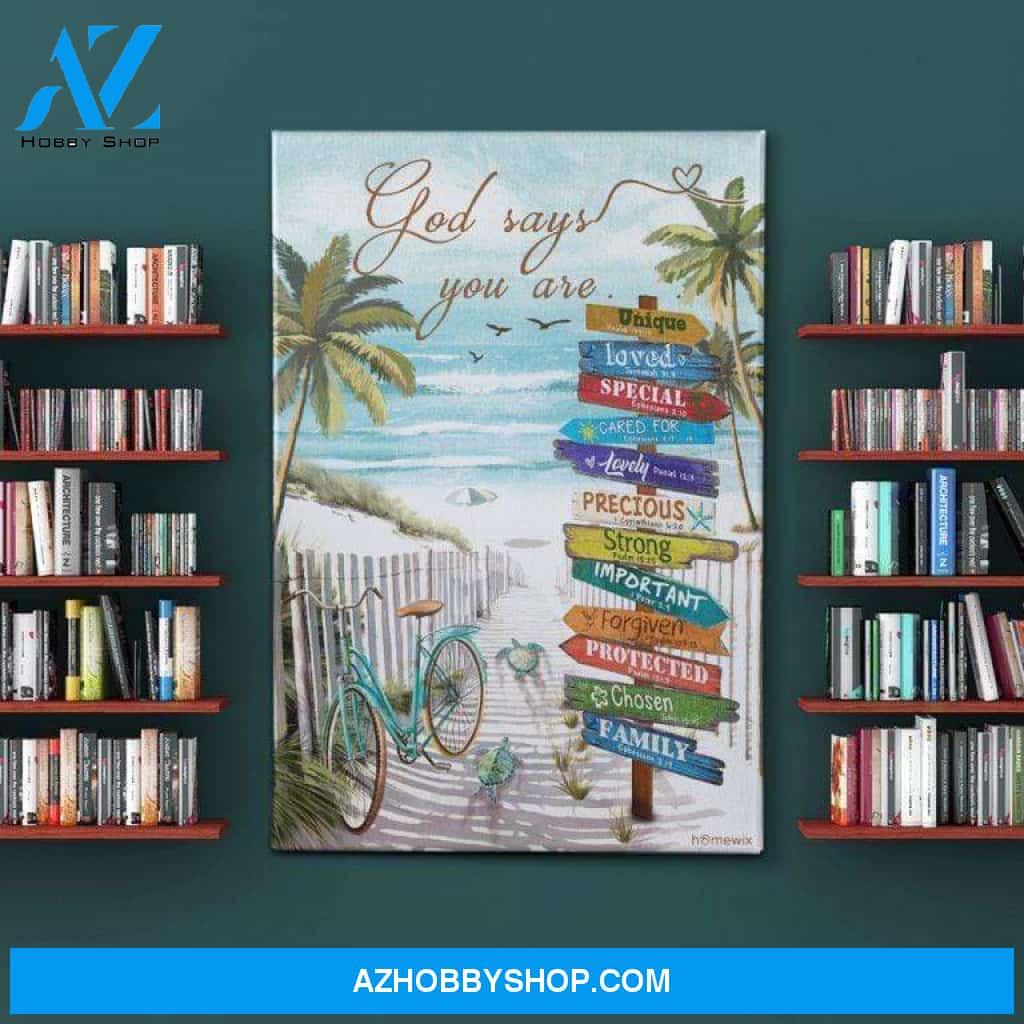 Beach Summer God Says You Are Canvas Wall Art, Wall Decor Visual Art Art