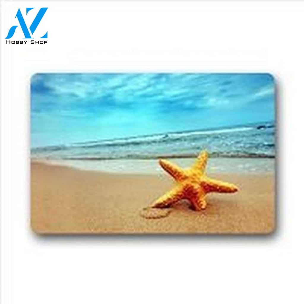 Beach View Starfish Doormat Welcome Mat Housewarming Gift Home Decor Funny Doormat Best Gift Idea For Beach Lovers