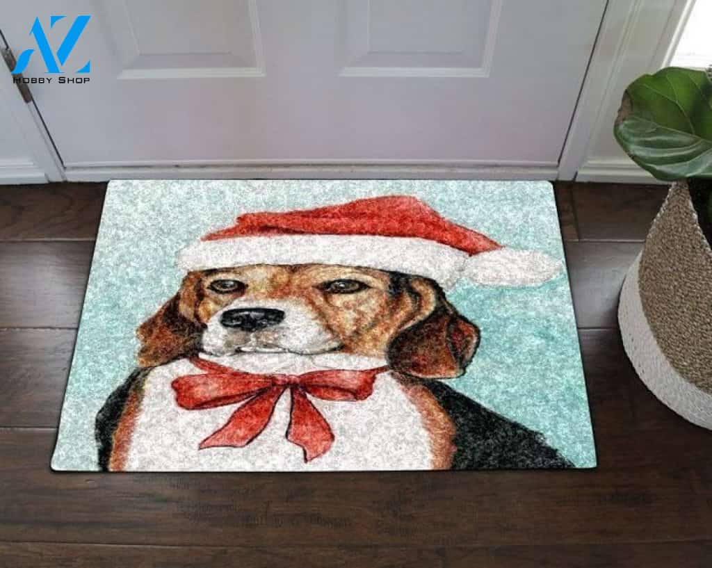 Beagle Christmas Home Decor Doormat - Welcome Mat - House Warming Gift