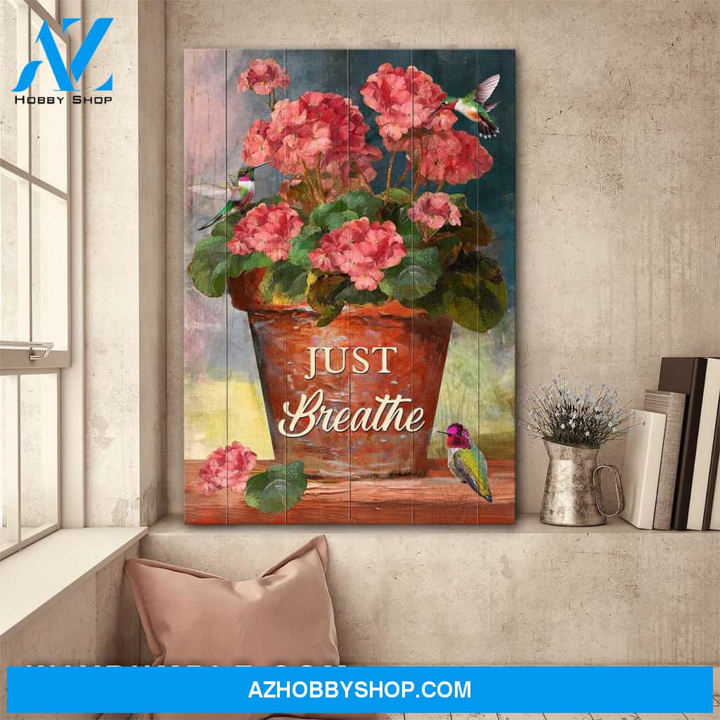 Beautiful flowerpot - Just breathe Jesus Portrait Canvas Prints, Wall Art