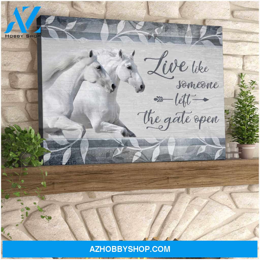 Beautiful Horse Canvas The Gate Open Wall Art Decor, Wall Decor Visual Art