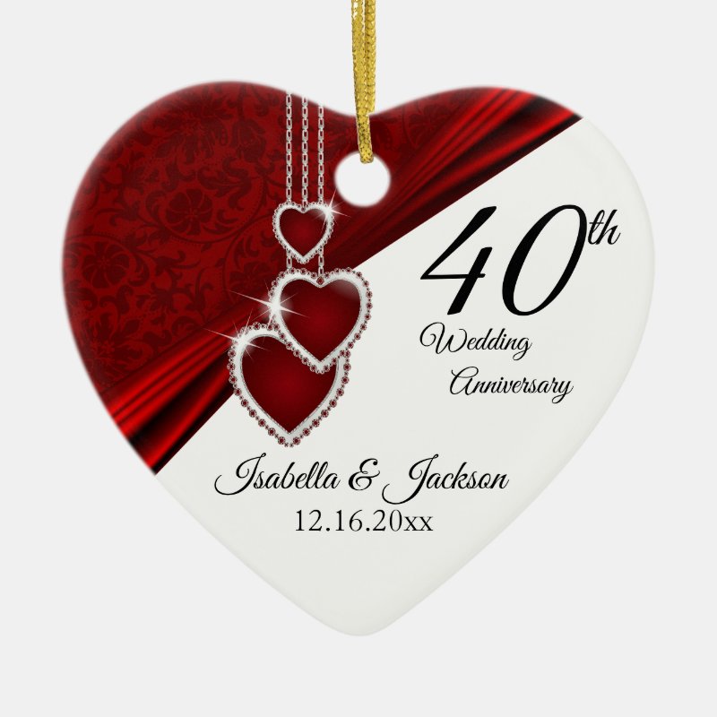 Beautiful Rudy Anniversary Keepsake Ceramic Ornament