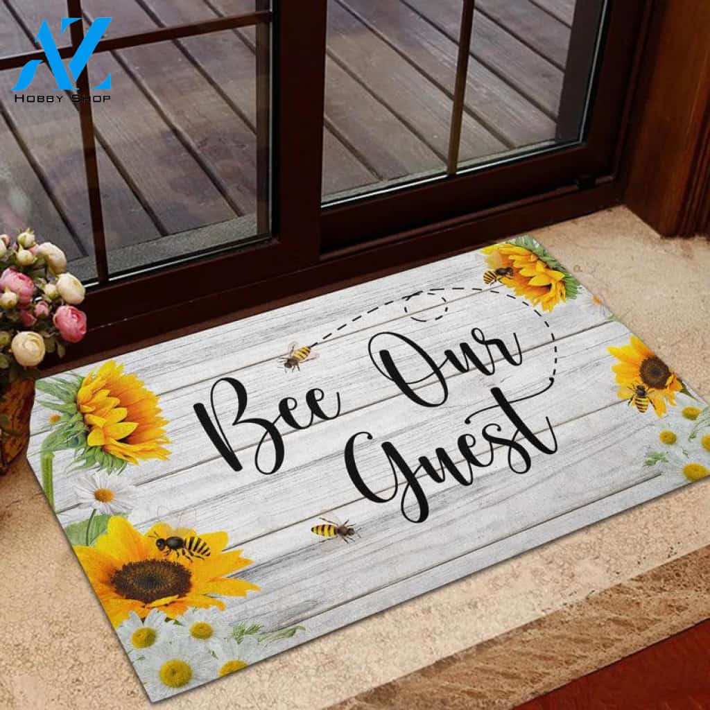 Bee Our Guest Sunflower Bee Net Insect Doormat Indoor and Outdoor Doormat Entrance Rug Sweet Home Decor Housewarming Gift Gift for Bee Lovers Insect Lovers Gift Idea