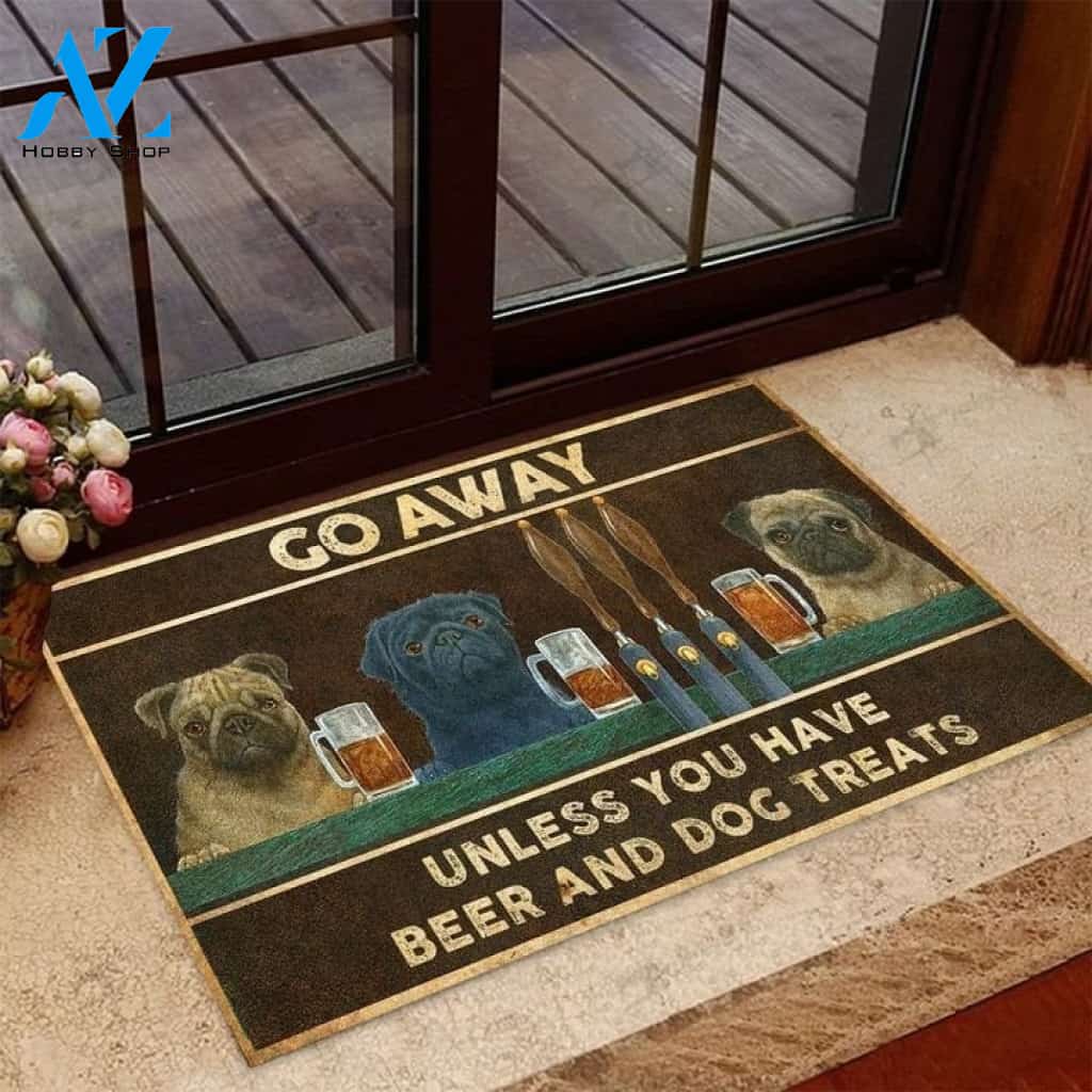BEER AND DOG TREATS Indoor And Outdoor Doormat Warm House Gift Welcome Mat Gift For Friend Family Gift For Beer Lovers Dog Lovers