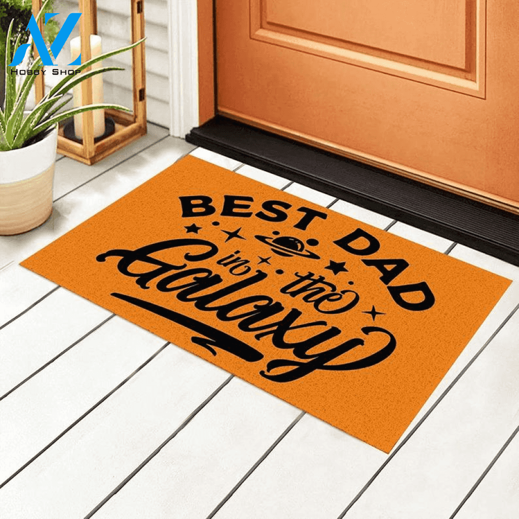 Best Dad In Thee Galaxy Easy Clean Welcome DoorMat | Felt And Rubber | DO2571