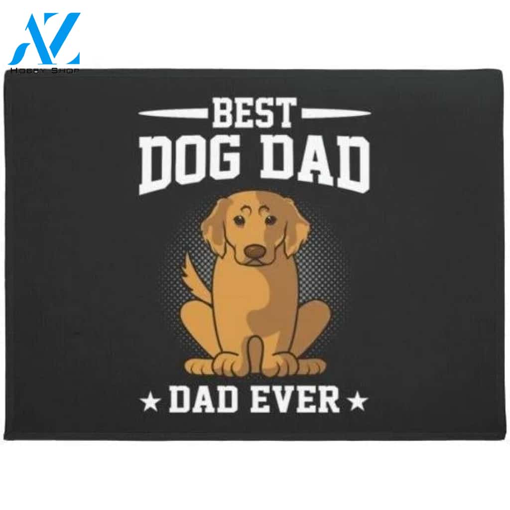 Best Golden Retriever Dog Dad Love Doormat Welcome Mat Housewarming Gift Home Decor Funny Doormat Gift For Friend Father Day Gift