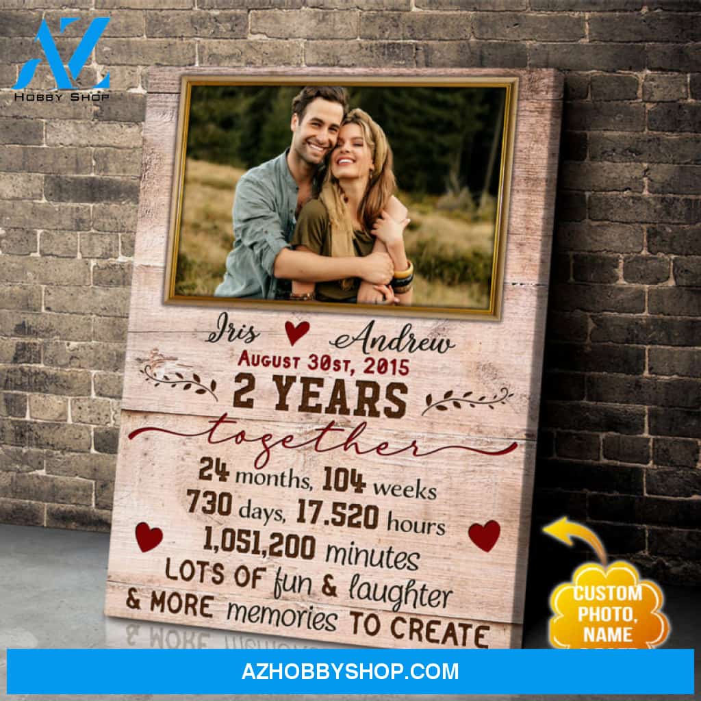 Best Two Years Anniversary Gifts For Him For Her Romantic Wall Art Canvas Print