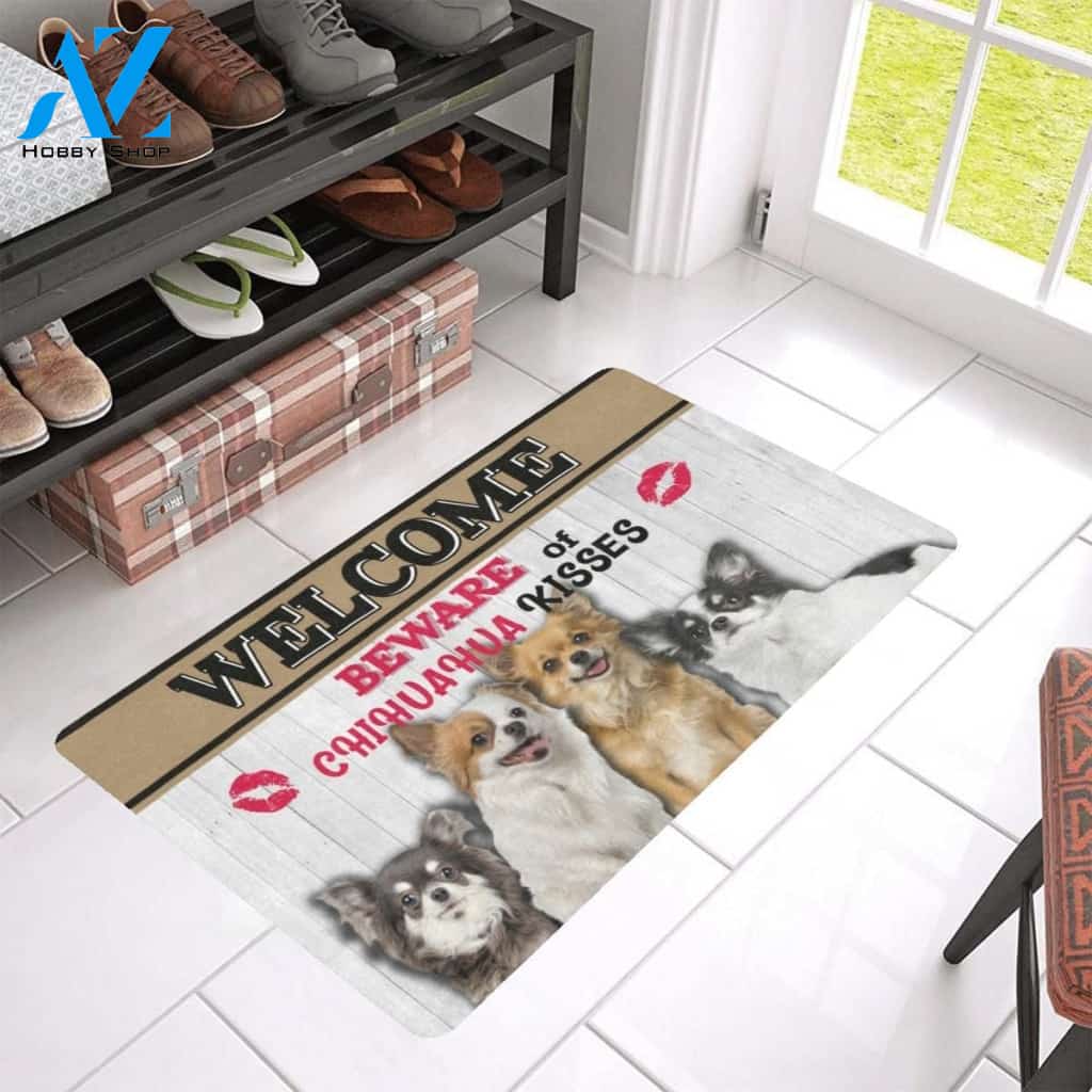 Beware Of Chihuahua Kisses Printed Doormat Home Decor