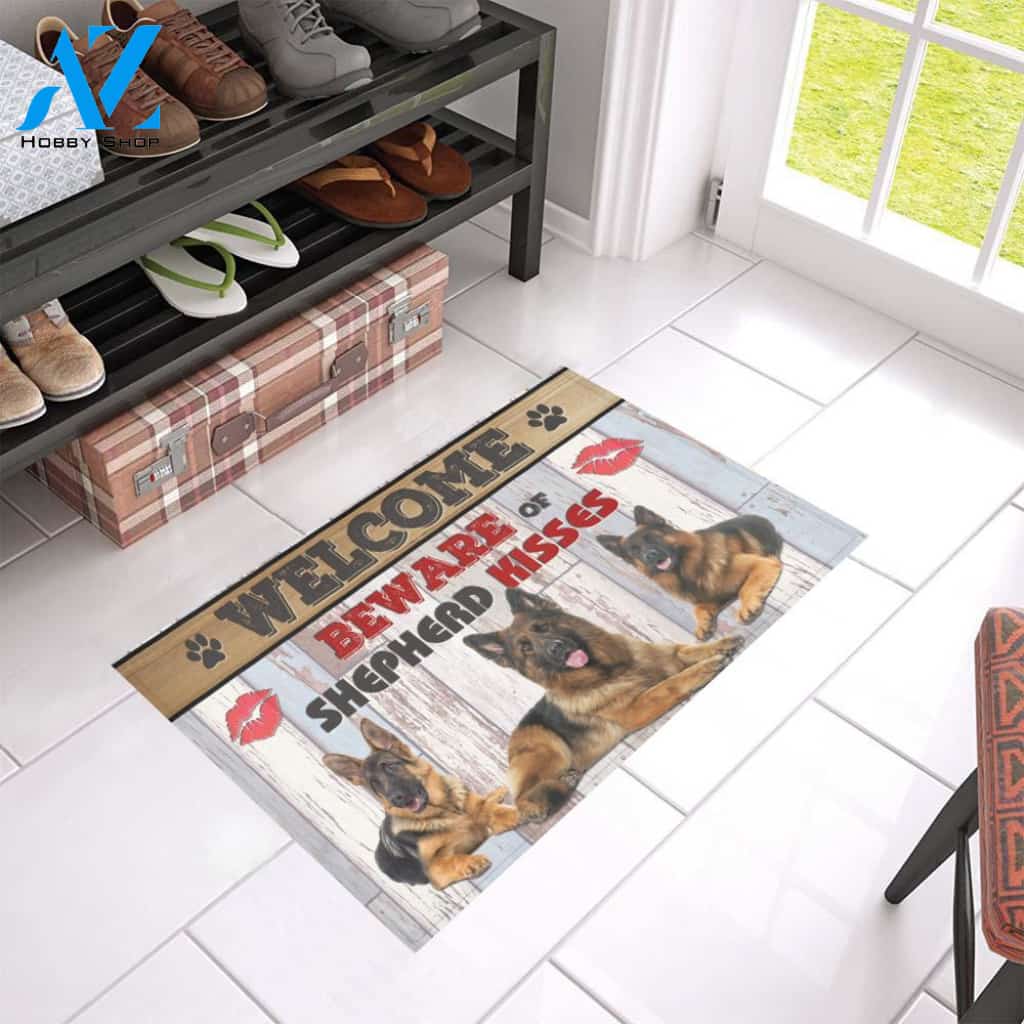 Beware Of Shepherd Kisses Doormat Indoor And Outdoor Mat Entrance Rug Sweet Home Decor Housewarming Gift Gift For Friend Family Stem Feminist