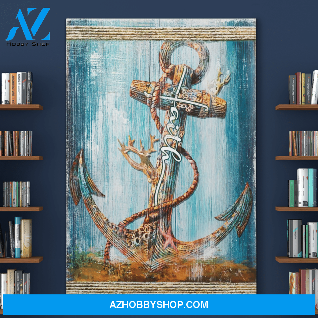 Portrait God Canvas - Bible Verse Wall Art - Faith - Amazing anchor under the sea Canvas