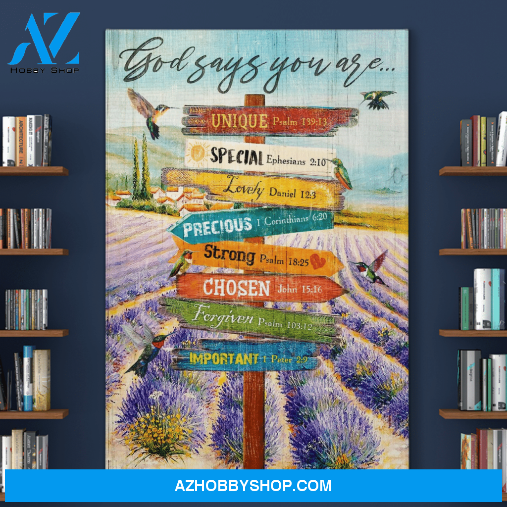Portrait God Canvas - Bible Verse Wall Art - Flower field - God says you are Canvas