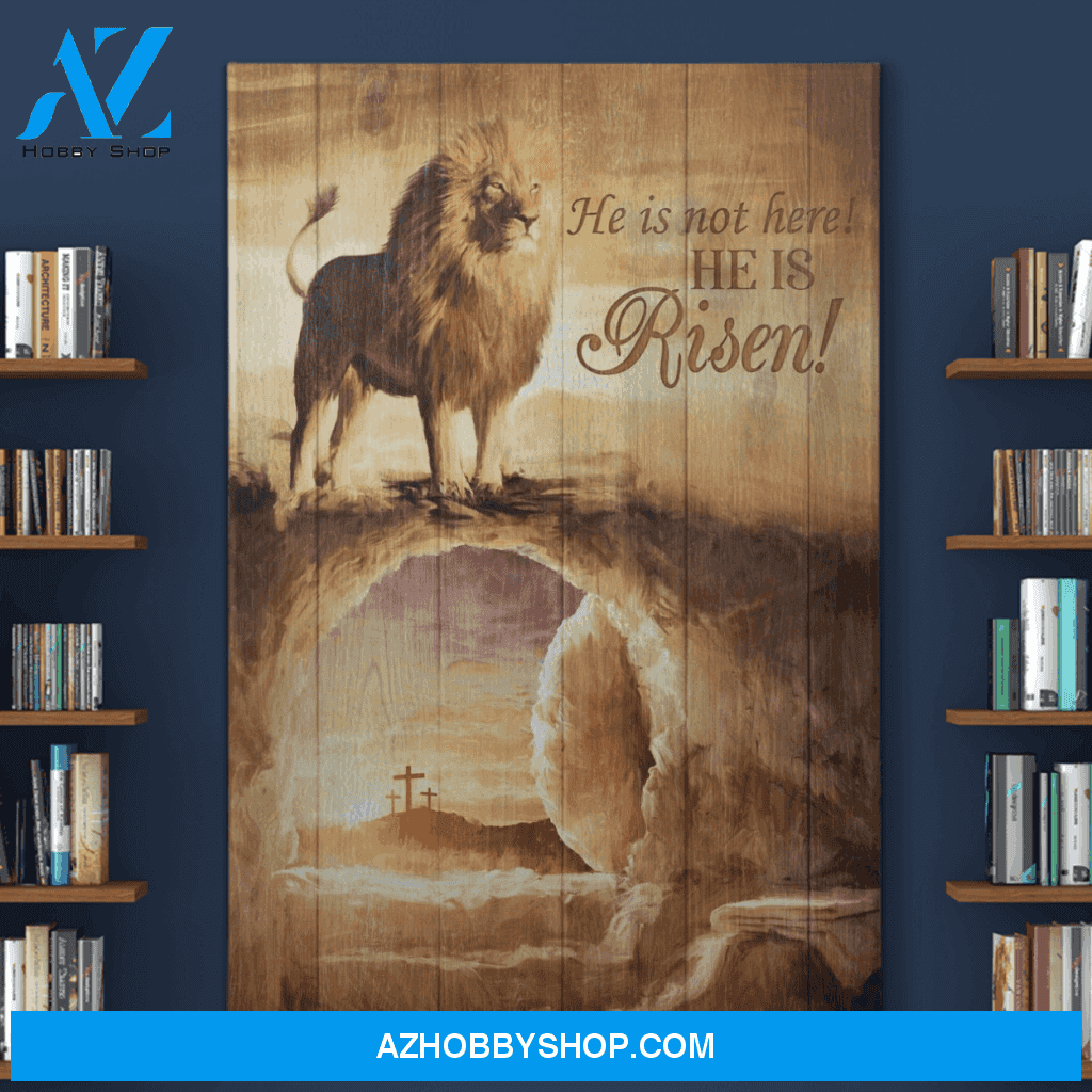 Portrait God Canvas - Bible Verse Wall Art - Jesus - He is not here he is risen Canvas