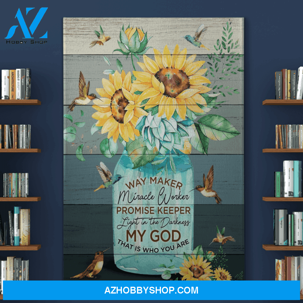 Portrait God Canvas - Bible Verse Wall Art - Jesus - My miracle worker my way maker Canvas