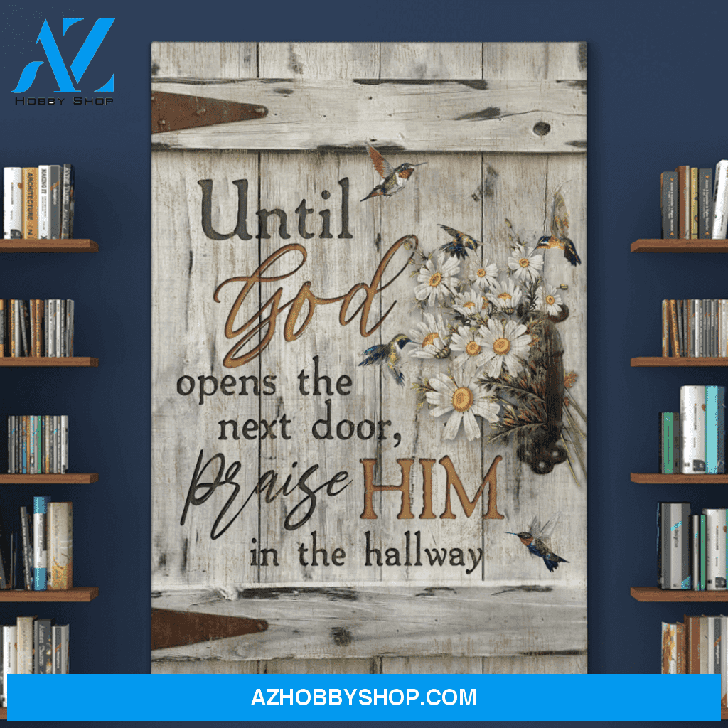Portrait God Canvas - Bible Verse Wall Art - Jesus - Praise him in the hallway Canvas