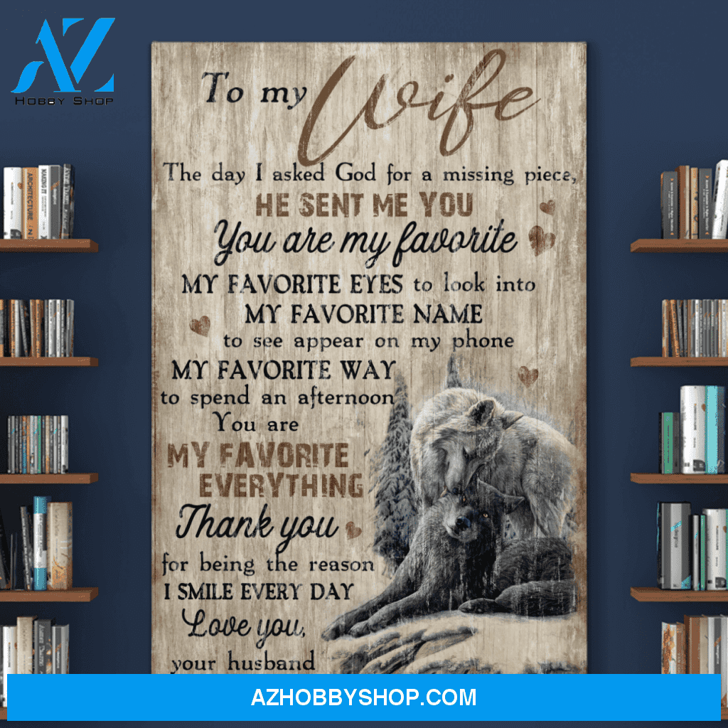 Portrait God Canvas - Bible Verse Wall Art - To my wife - You are my favorite everything Canvas