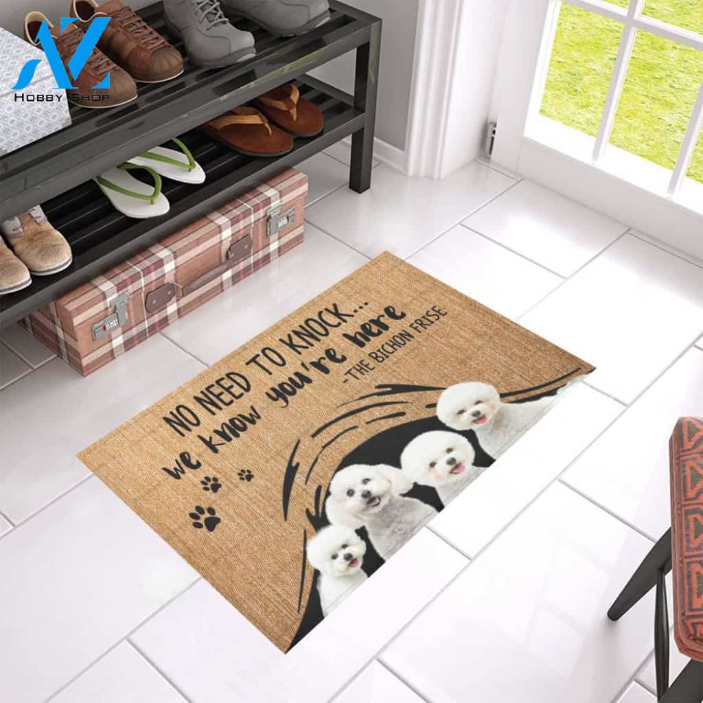 Bichon Frise No Need To Knock Doormat Indoor And Outdoor Mat Entrance Rug Sweet Home Decor Housewarming Gift Gift For Friend Family Stem Feminist