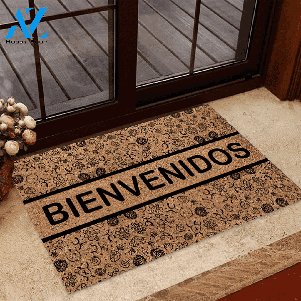 Bienvenidos Puerto Rico Pattern Doormat | Welcome Mat | House Warming Gift