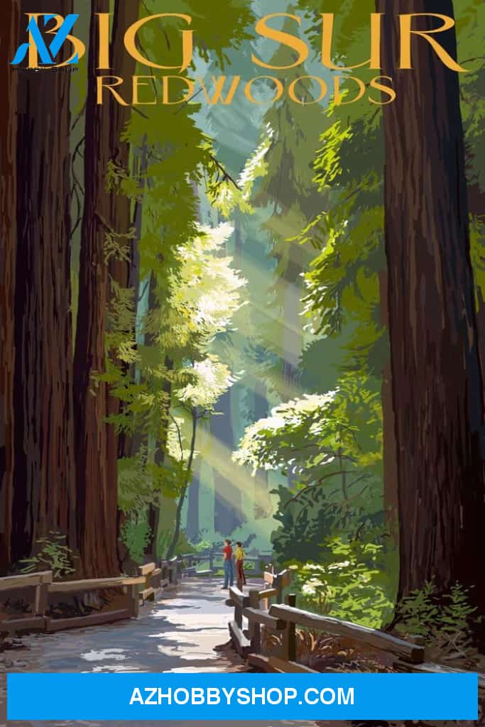 Big Sur California Pathway And Hikers