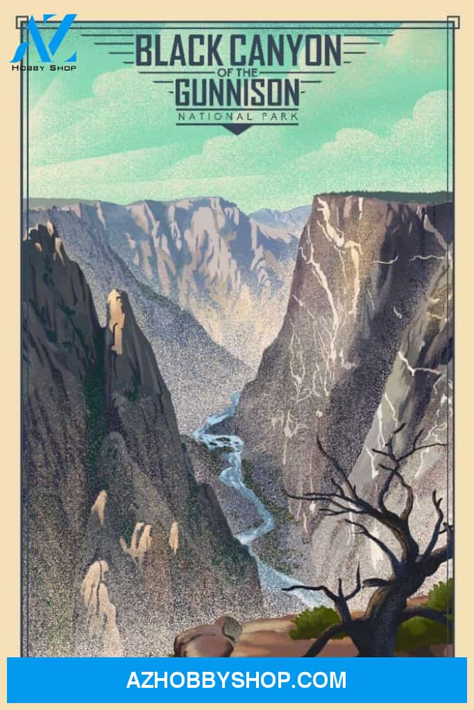 Black Canyon Of The Gunnison National Park Colorado Lithograph National Park Series