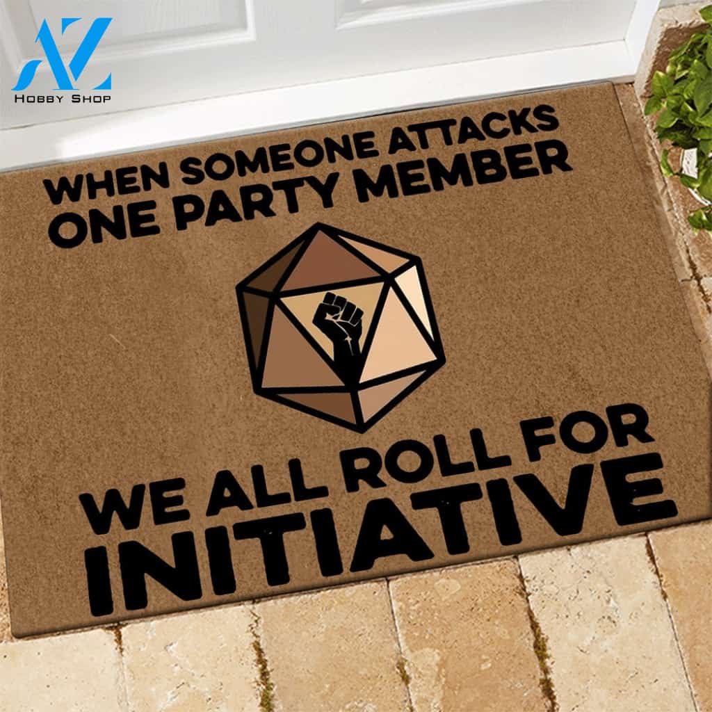 Black, DnD Doormat We All Roll For Initiative Black Lives Matter Doormat Welcome Mat House Warming Gift Home Decor Funny Doormat Gift Idea