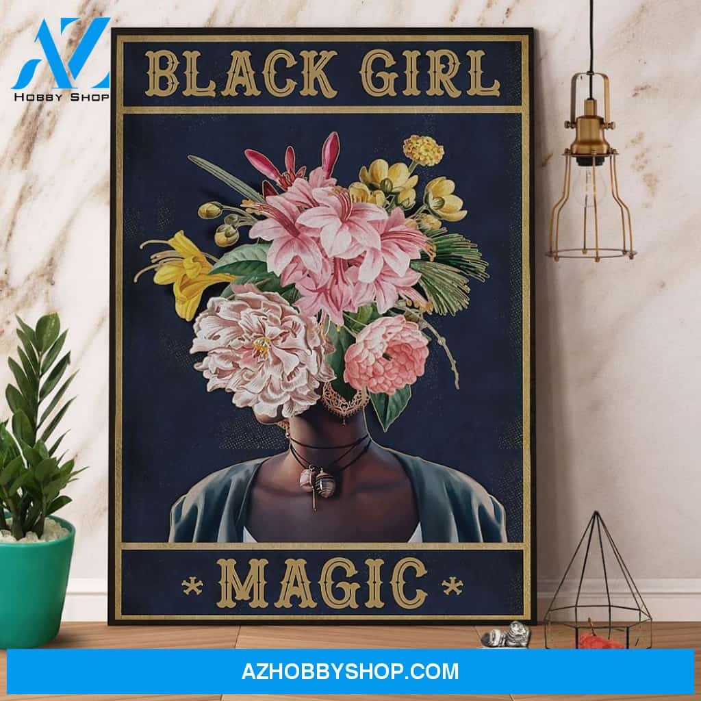 Black Girl Magic Flower Mind Canvas And Poster, Wall Decor Visual Art