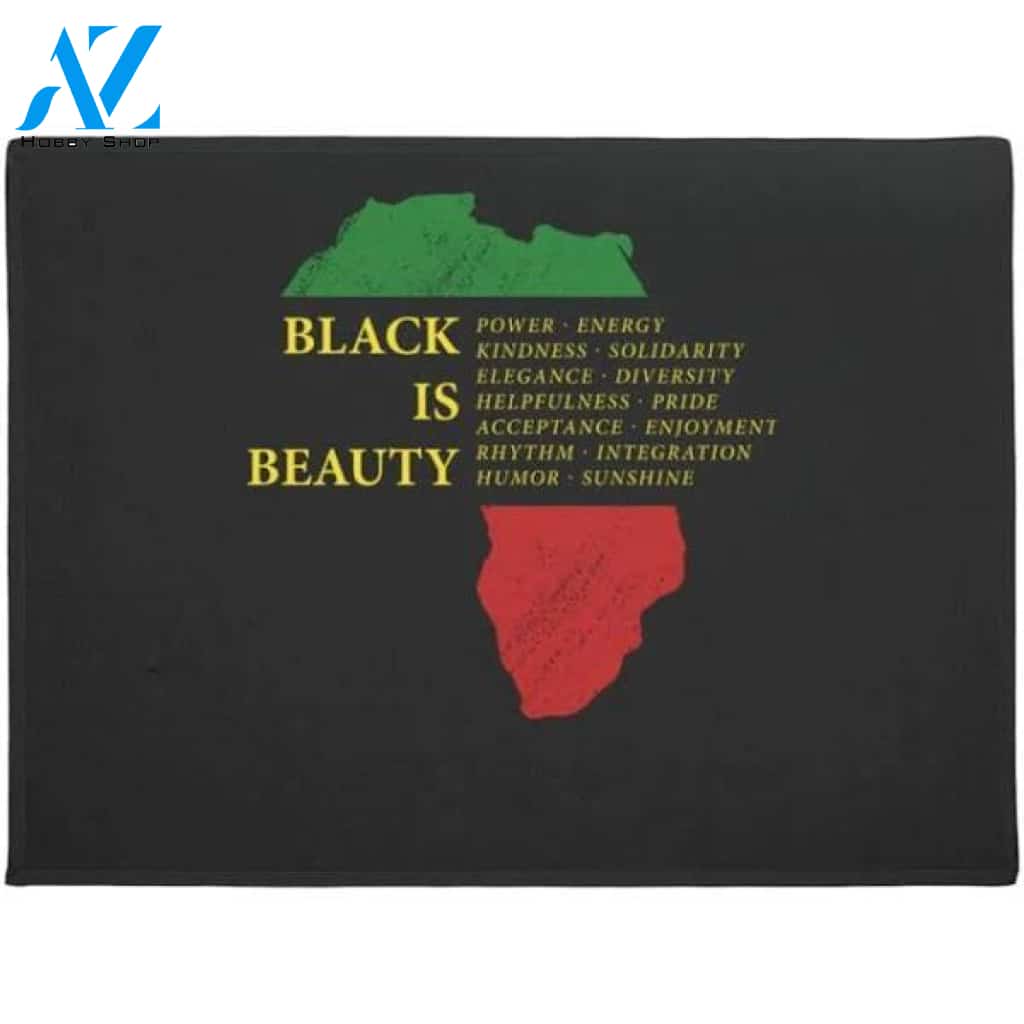 Black is Beauty Black Pride Africa Continent Doormat