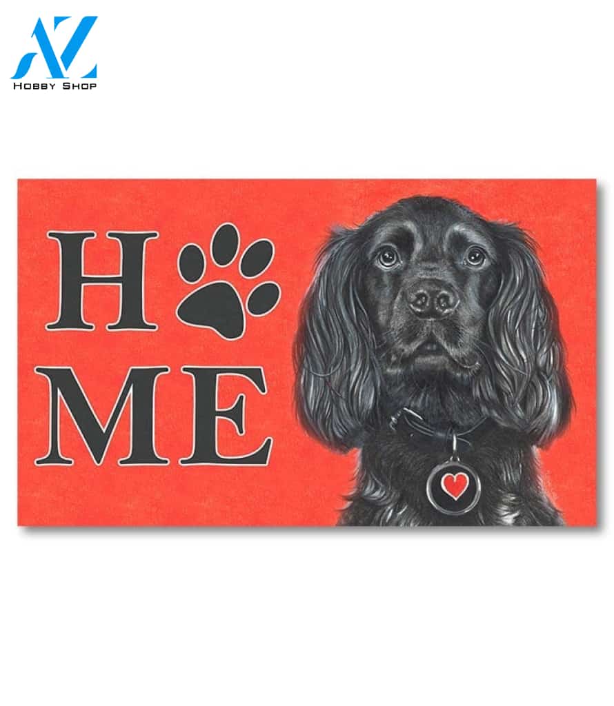 Black Springer Spaniel Doormat - 18" x 30"