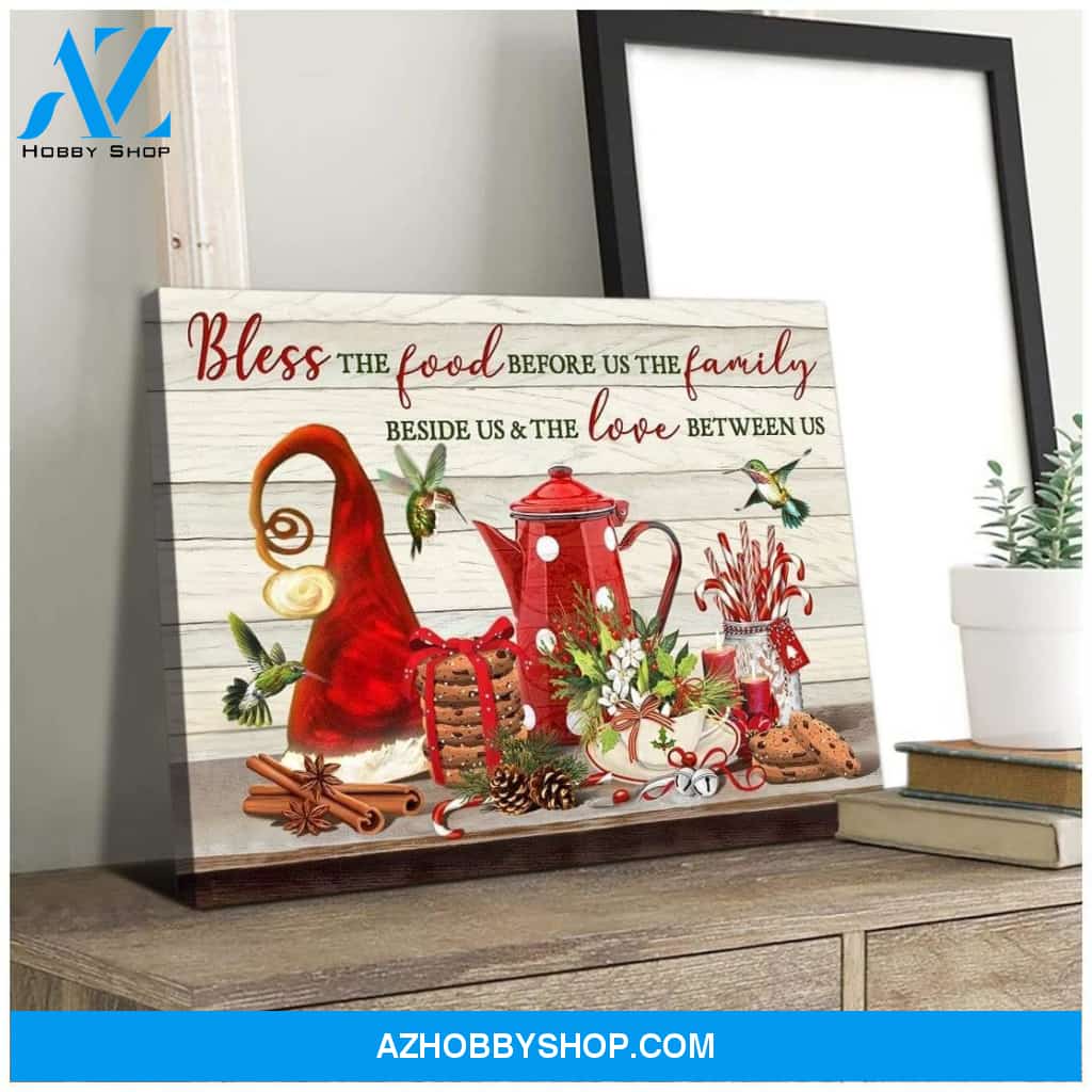 Bless The Food Hummingbird Wall Matte Canvas Christmas Wall Art