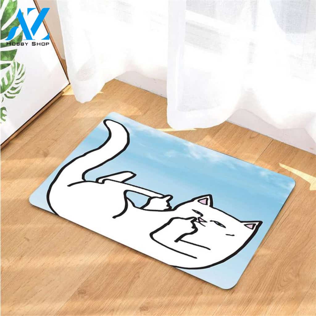 blue sky with cat ripndip doormats