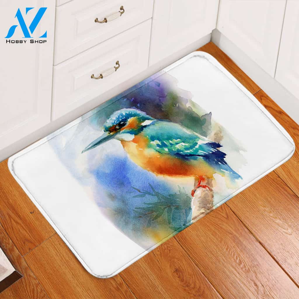 Blue Sparrow Door Mat
