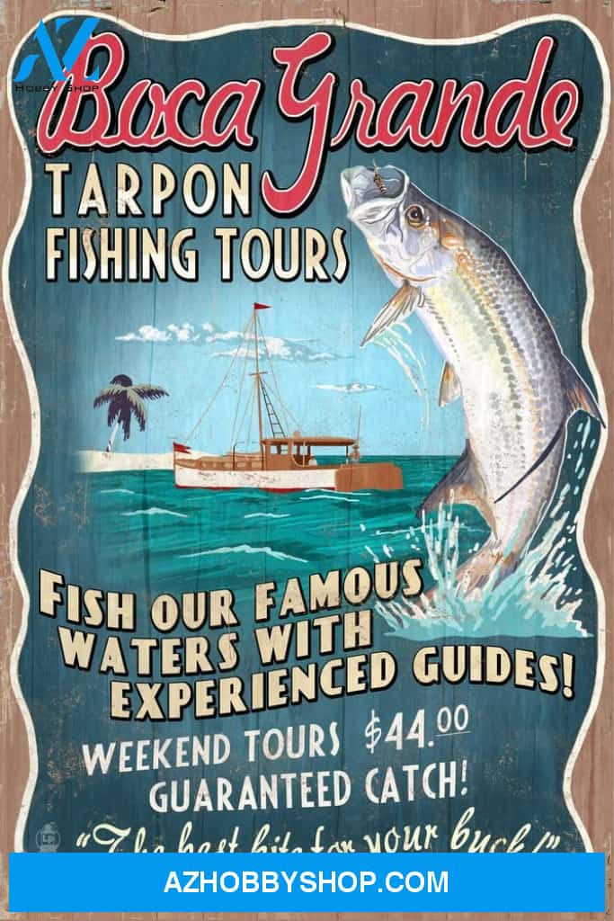 Boca Grande Florida Tarpon Fishing Tours Vintage Sign