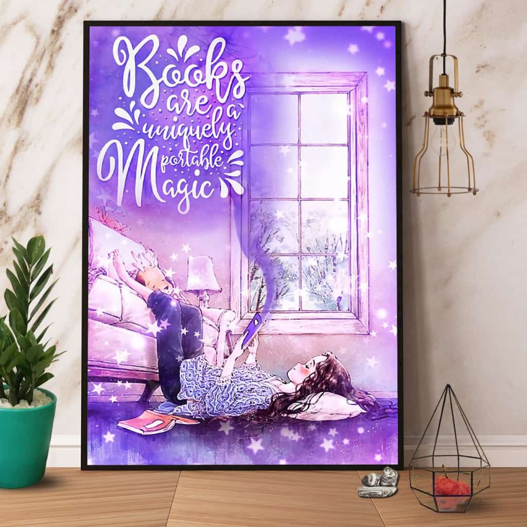 Books Are A Uniquely Portable Magic Paper Poster No Frame Matte Canvas Wall Decor