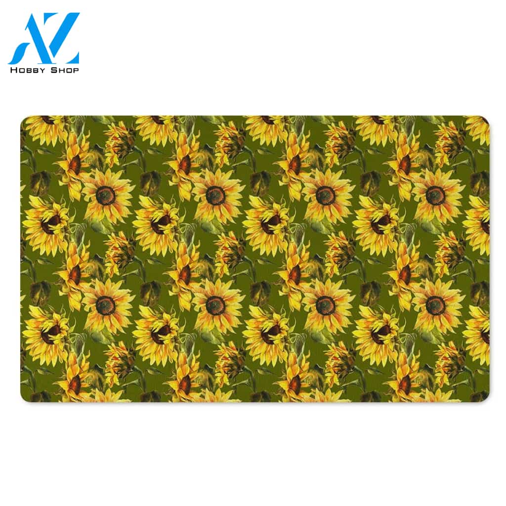 Botanical Sunflower Door Mat