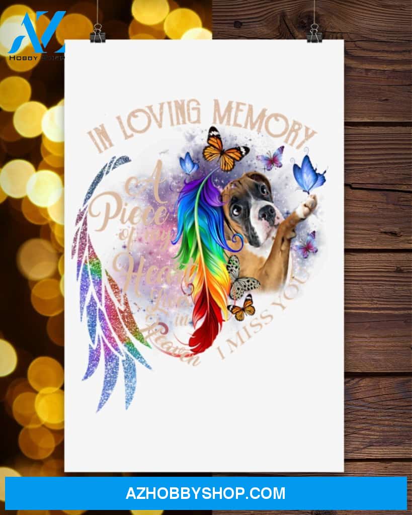 Boxer A Piece Of My Heart Boxer Lover Dog Mom Canvas And Poster Wall Decor Visual Art