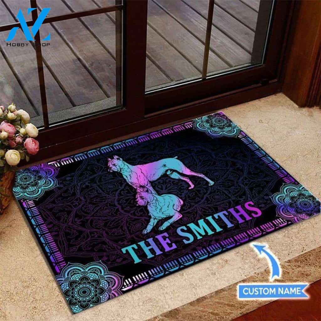 Boxer Colorful Mandala Custom Doormat | Welcome Mat | House Warming Gift