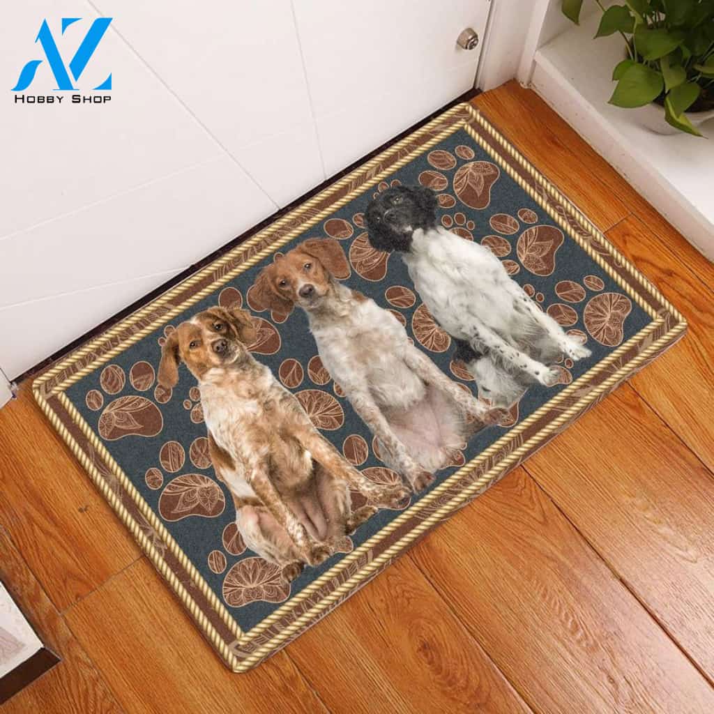 Brittany Flower Paw Doormat