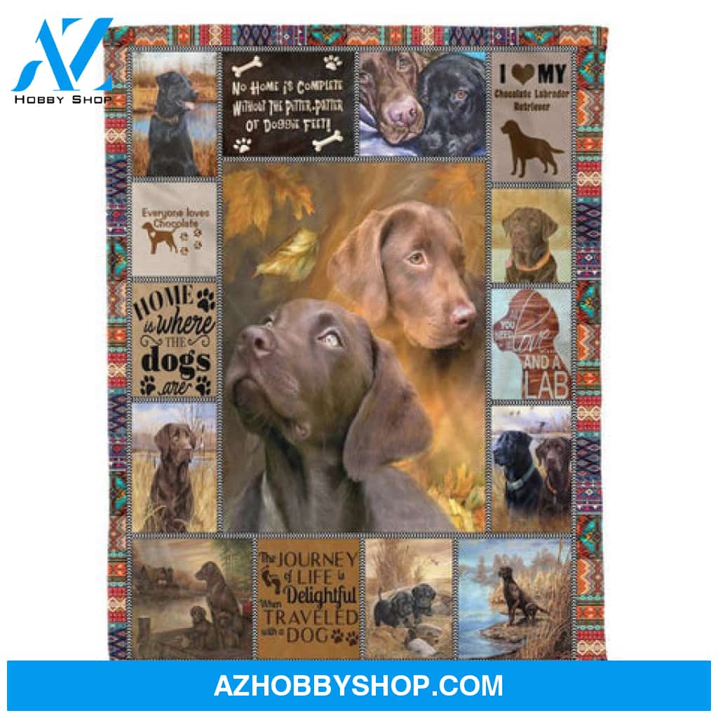Brown Labrador Miss You Blanket Gift For Labrador Family Friend