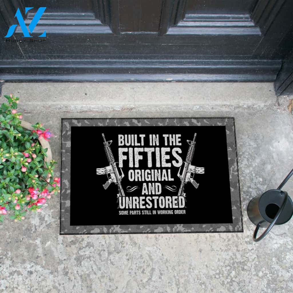 Veteran Doormat, Welcome Rug, Built-In The Fifties Original And Unrestored, Gift For Dad