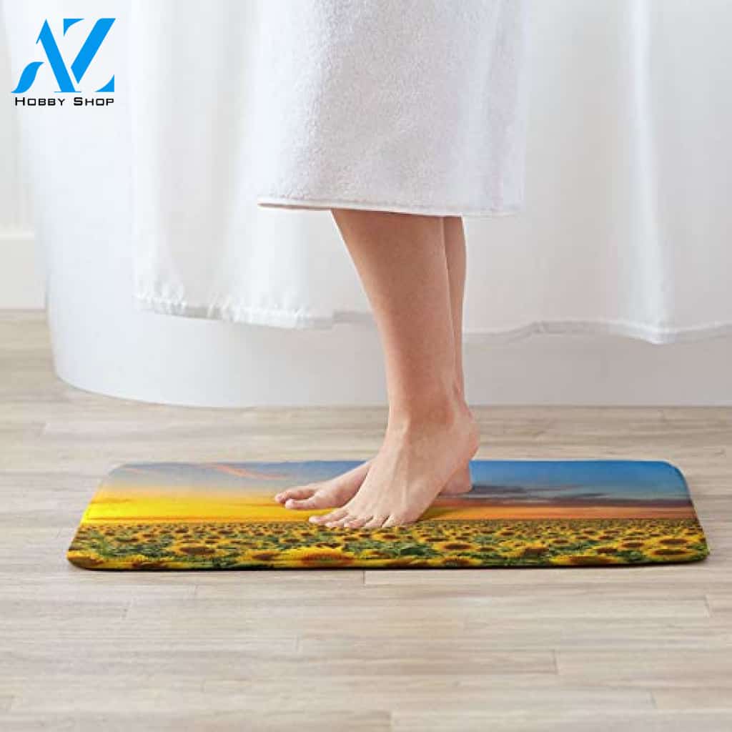 Bumeryer Custom Sunflowers Non-Slip Doormat, 23.6″(L) x 15.7″(W)
