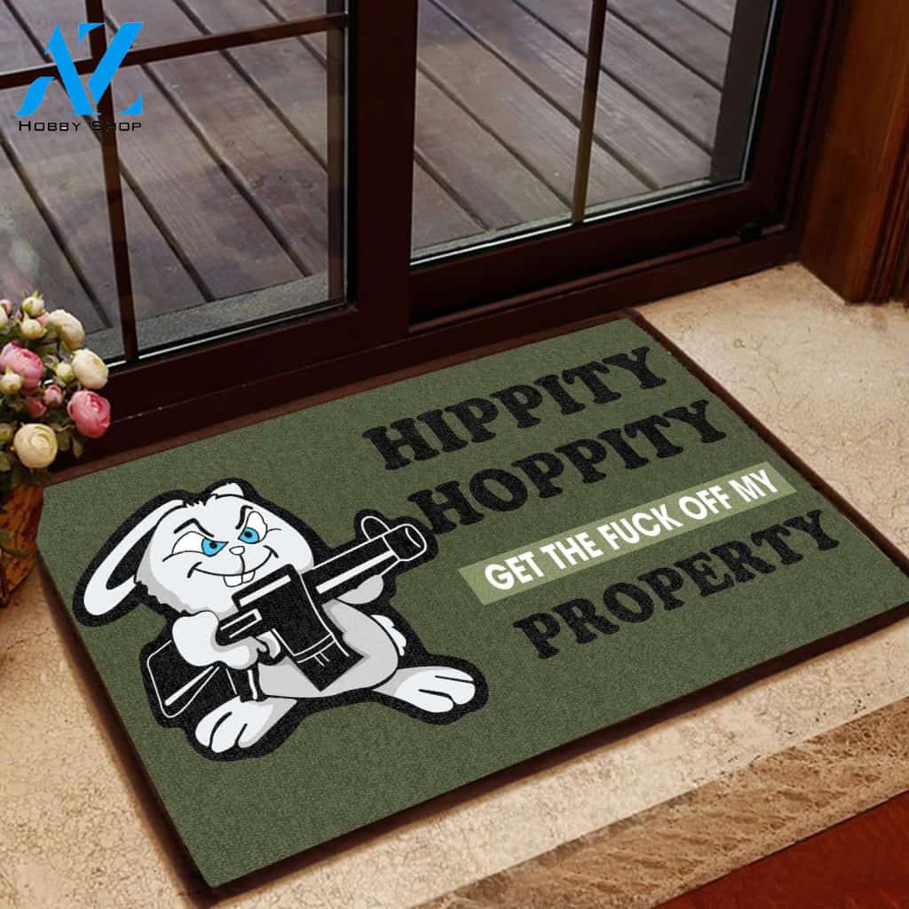 Bunny Easy Clean Welcome DoorMat | Felt And Rubber | 40x60 cm | 45x75 cm | 60x90 cm | Colorful | DO1522