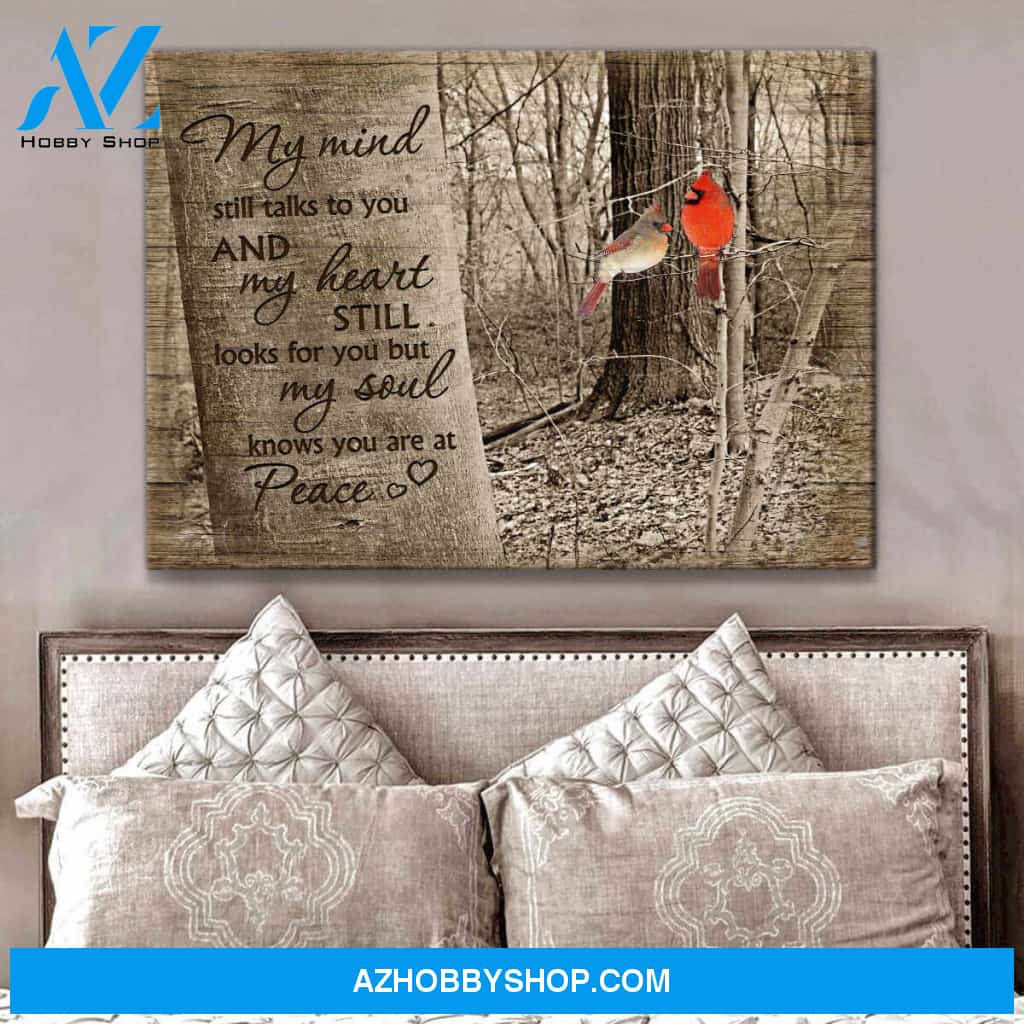 But My Heart Knows You Are At Peace Cardinal Canvas Wall Art Decor