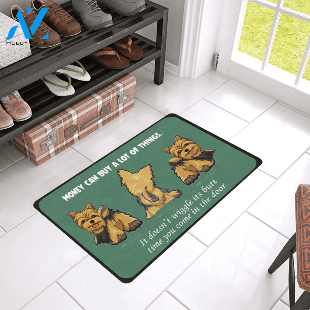 Butt Time You Come In The Door Yorkshire Terrier Easy Clean Welcome DoorMat | Felt And Rubber | 40x60 cm | 45x75 cm | 60x90 cm | Colorful | DO1448
