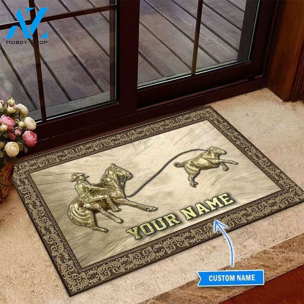 Calf Roping Luxurious Custom Doormat | Welcome Mat | House Warming Gift